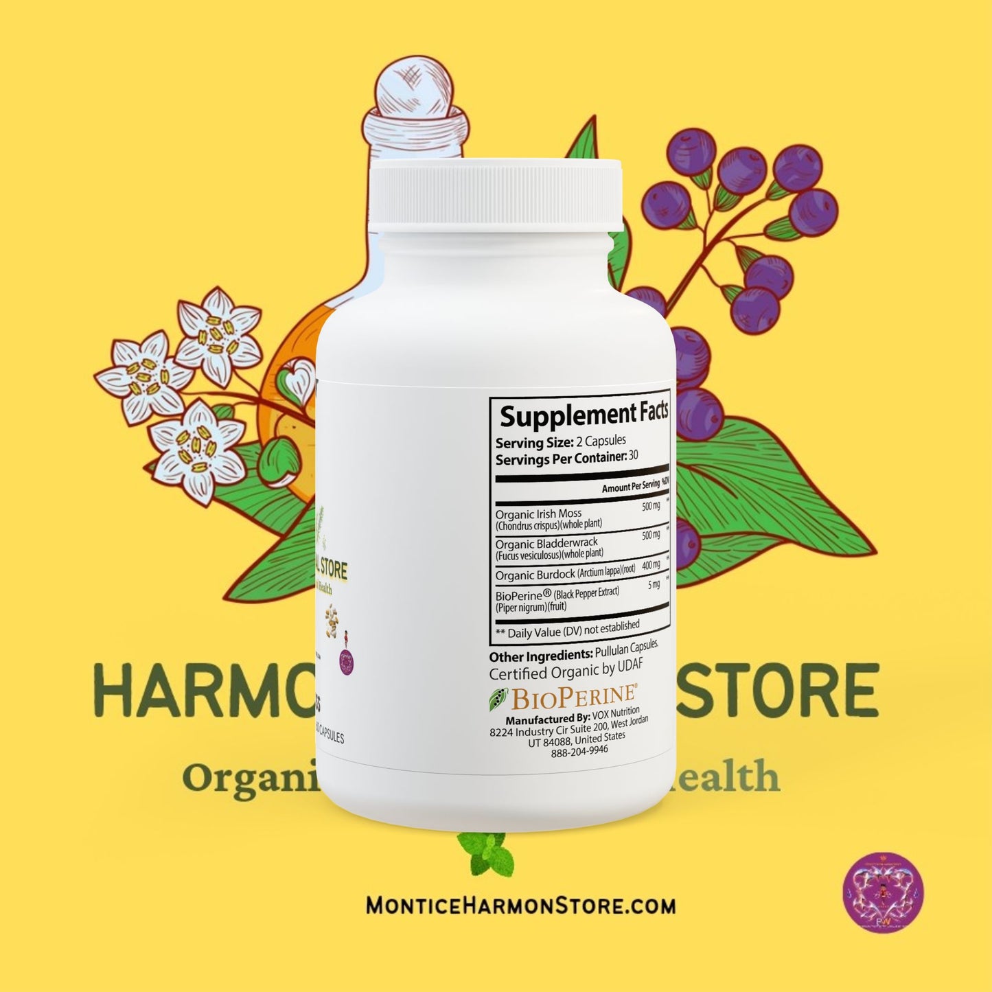 Harmon Herbal Sea Moss Supplement (60 Capsules)