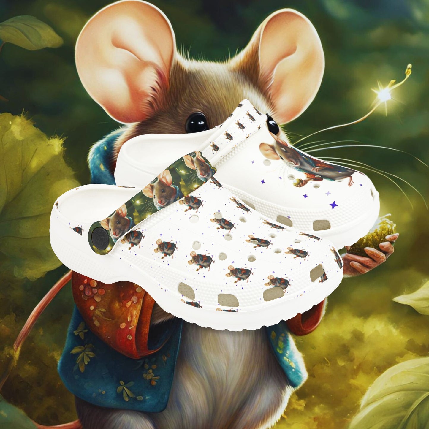 Angus the Mouse Kid's Foam Clogs (AOP)