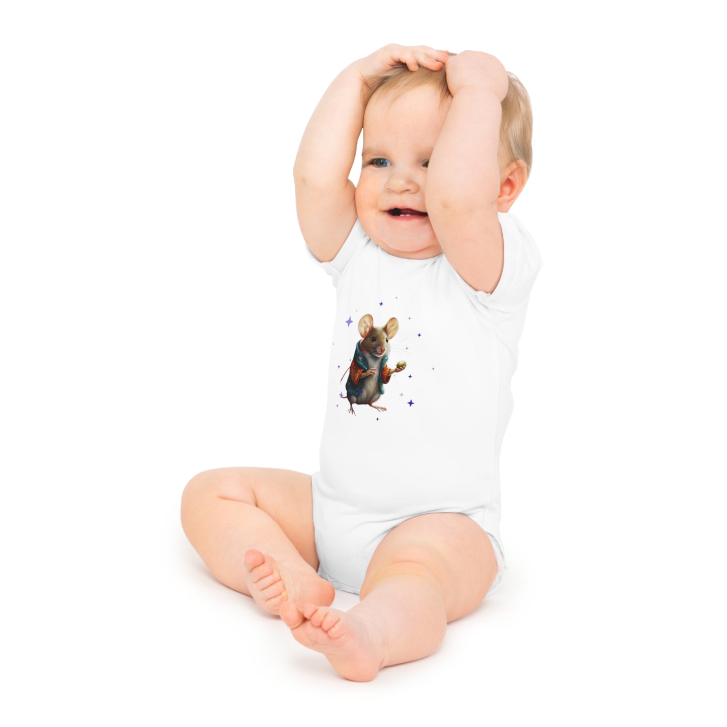 Angus the Mouse Baby Short Sleeve Bodysuit